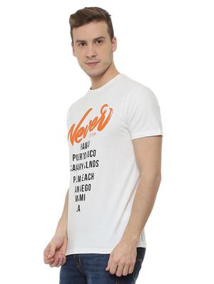 white typographic front print t-shirt - 15814584 - Standard Image - 2
