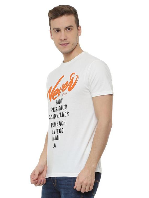 white typographic front print t-shirt - 15814584 - Zoom Image - 2