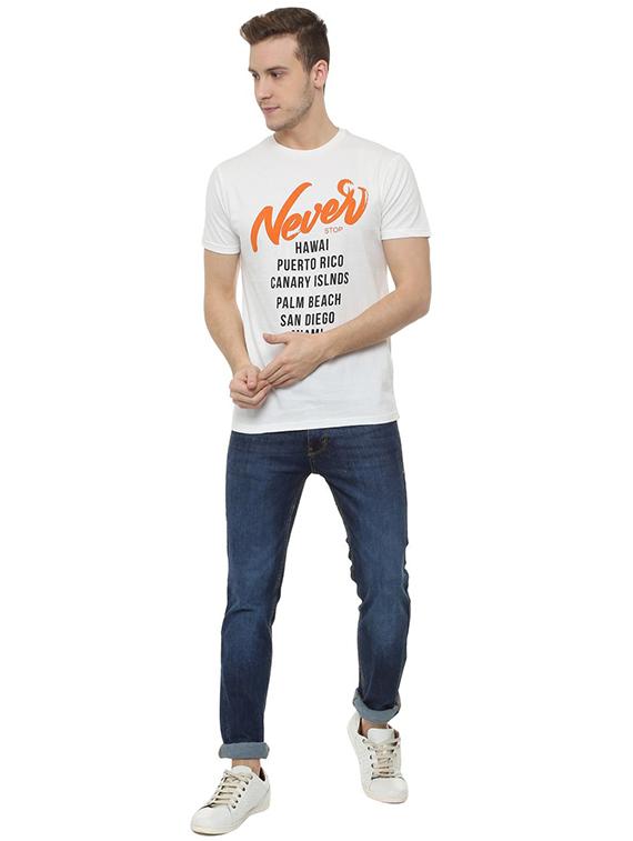 white typographic front print t-shirt - 15814584 - Zoom Image - 4