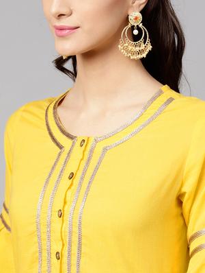 embroidered a-line kurta - 15814658 - Standard Image - 4