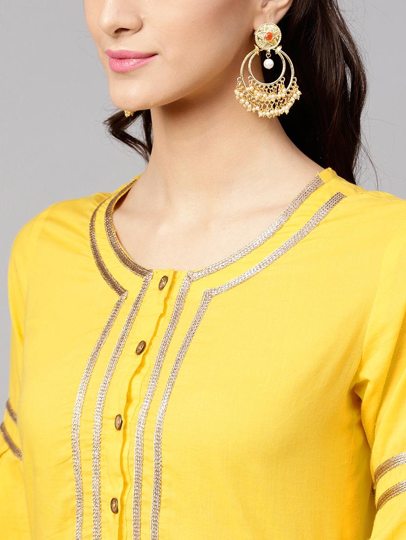 embroidered a-line kurta - 15814658 - Zoom Image - 4