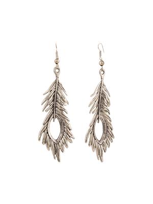 silver metal drop earring - 15814695 - Standard Image - 2