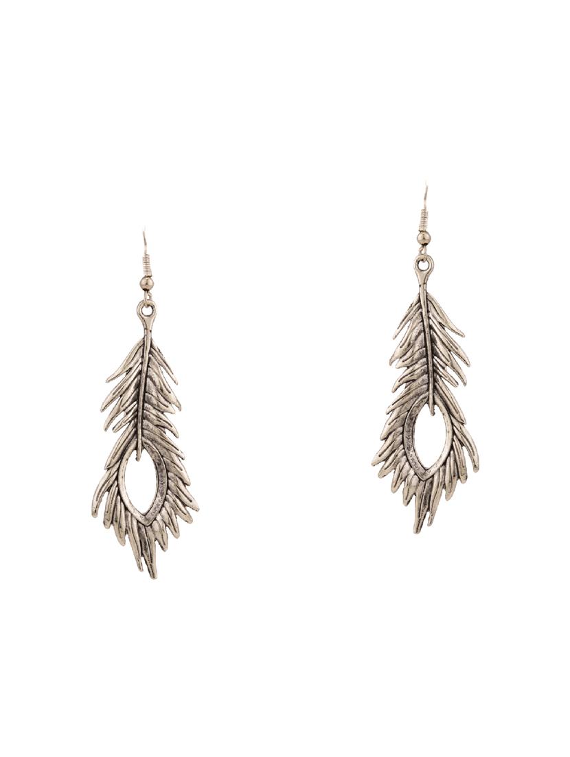 silver metal drop earring - 15814695 - Zoom Image - 1