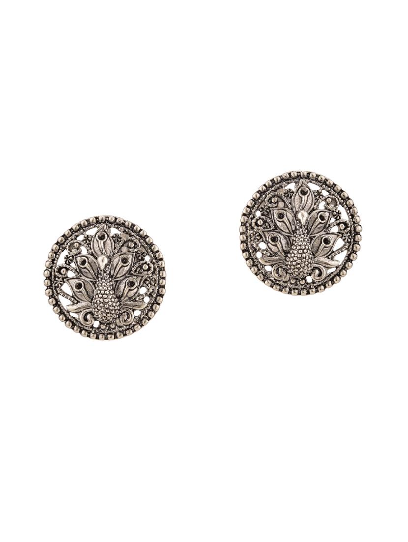 silver metal studs earring - 15814699 - Zoom Image - 1