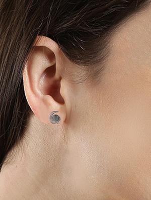 silver metal studs earring - 15814700 - Standard Image - 3
