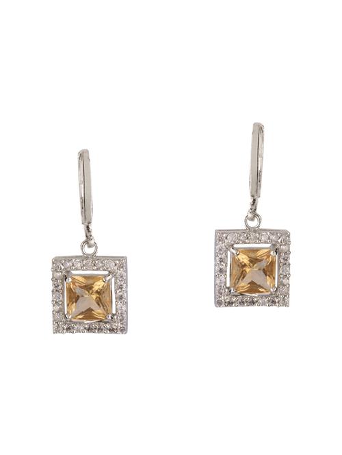yellow metal drop earring - 15814711 - Standard Image - 1
