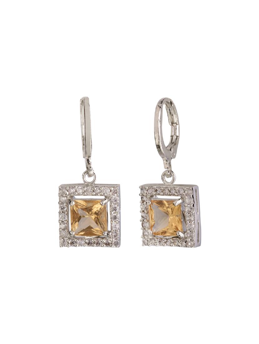 yellow metal drop earring - 15814711 - Zoom Image - 2