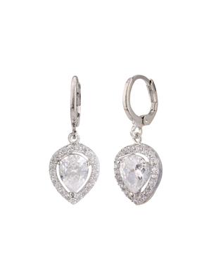 white metal drop earring - 15814716 - Standard Image - 2