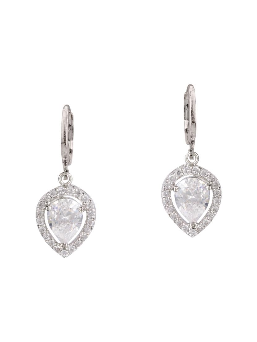white metal drop earring - 15814716 - Zoom Image - 1