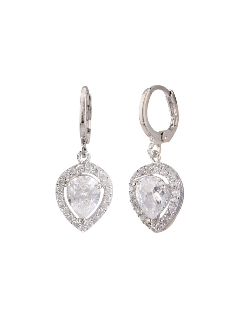 white metal drop earring - 15814716 - Zoom Image - 2