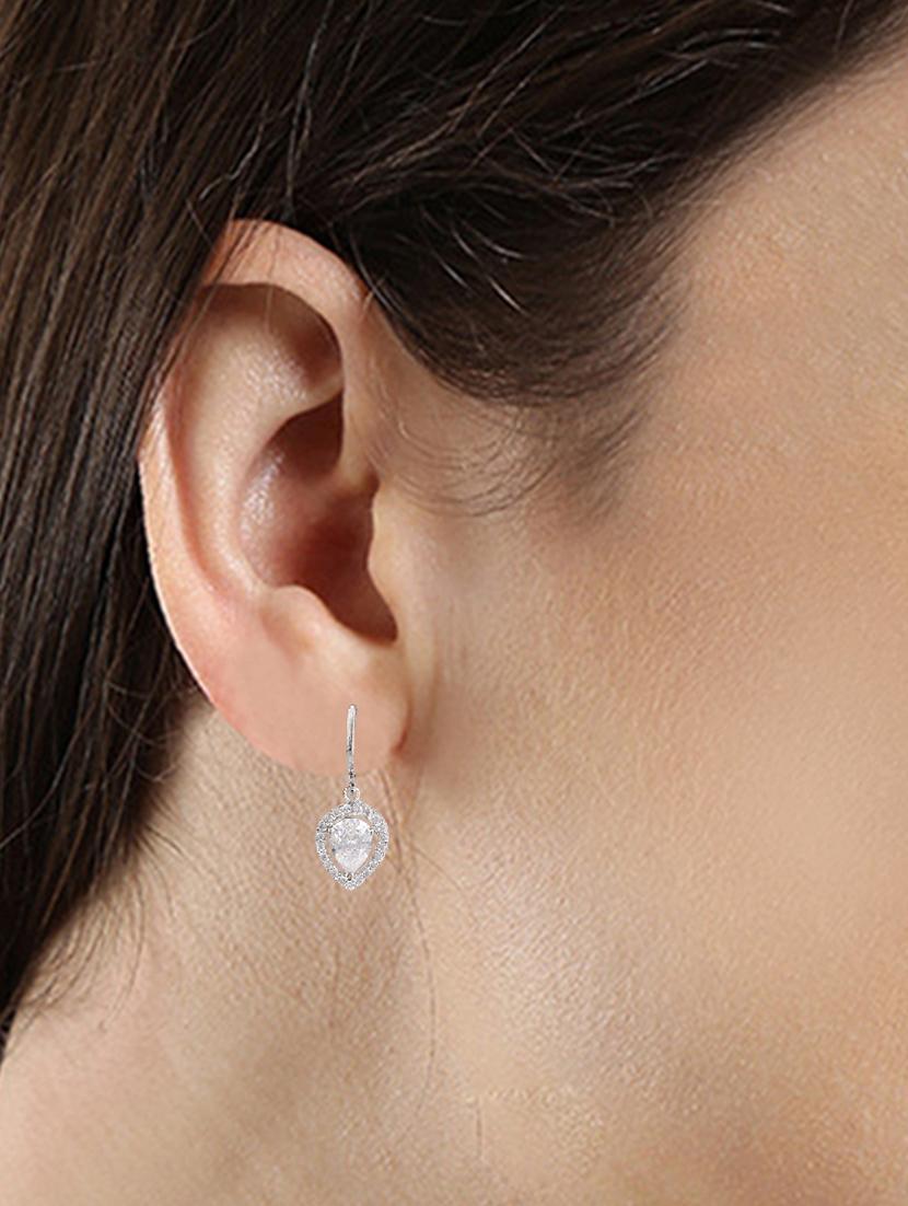 white metal drop earring - 15814716 - Zoom Image - 3