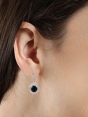blue metal drop earring - 15814717 - Standard Image - 3