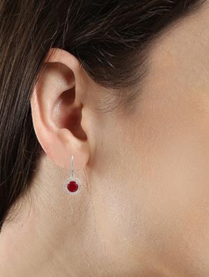 red metal drop earring - 15814720 - Standard Image - 3