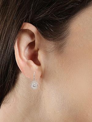 white metal drop earring - 15814721 - Standard Image - 3
