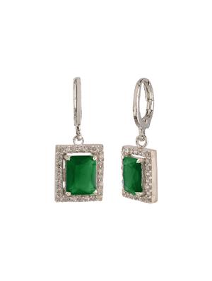 green metal drop earring - 15814723 - Standard Image - 2