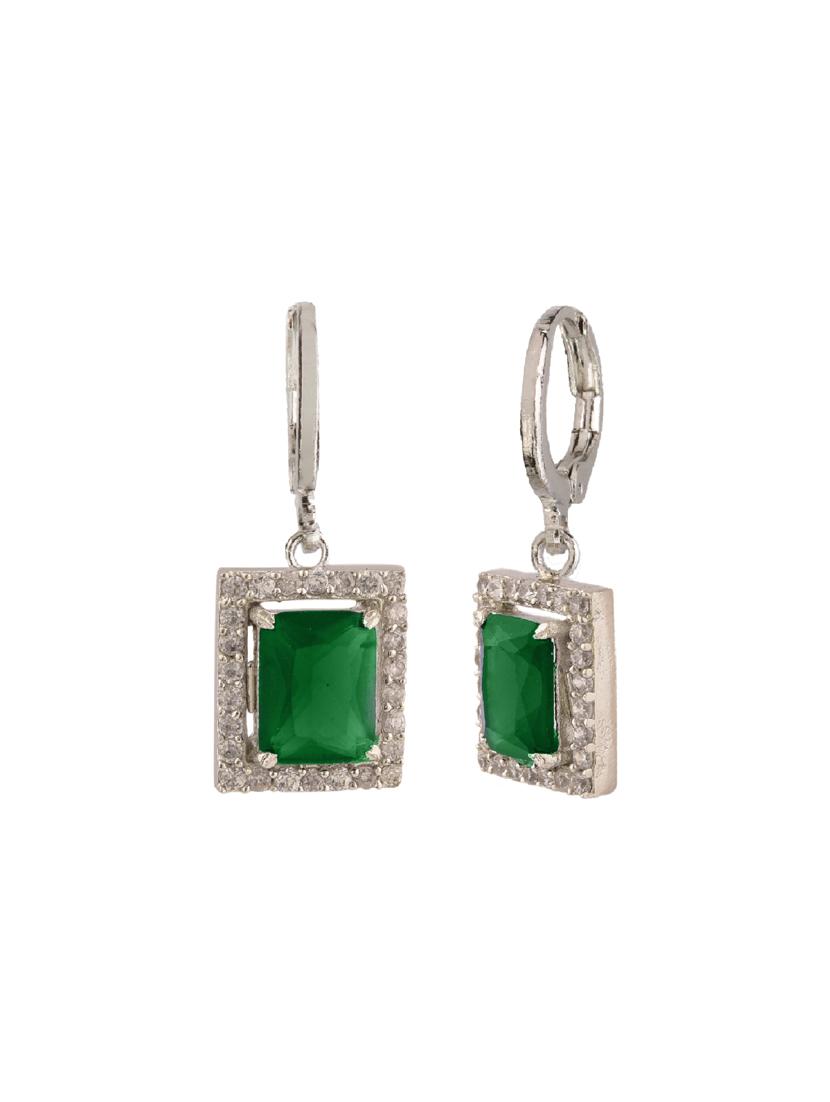 green metal drop earring - 15814723 - Zoom Image - 2