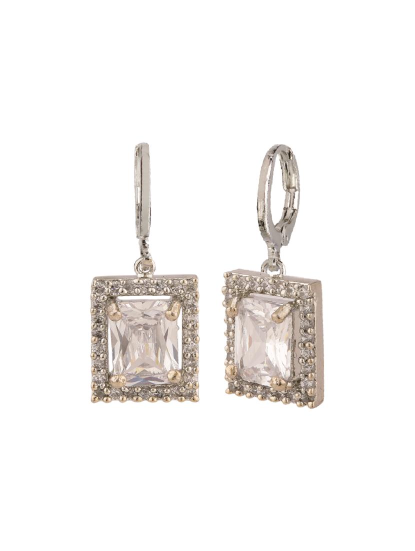 white metal drop earring - 15814726 - Zoom Image - 2