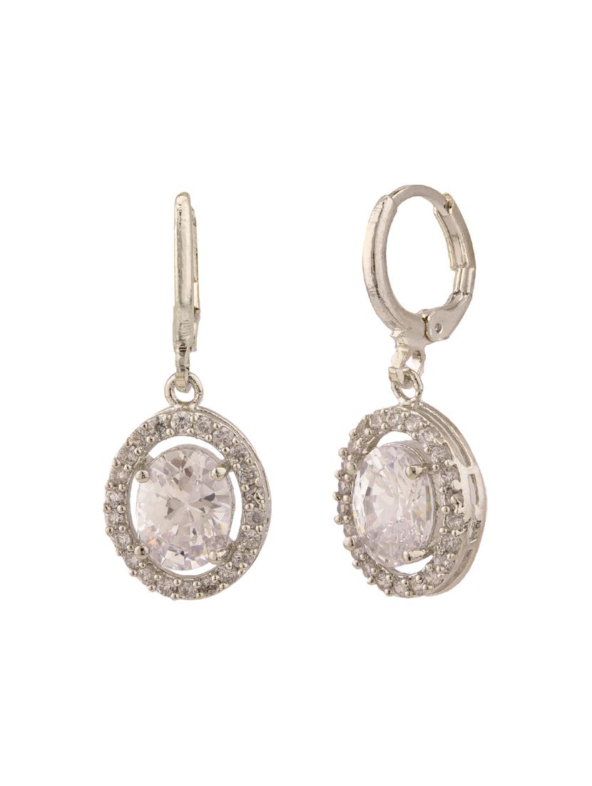 white metal drop earring - 15814731 - Zoom Image - 2