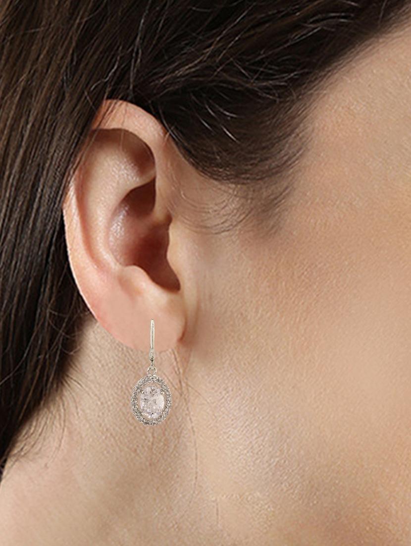 white metal drop earring - 15814731 - Zoom Image - 3