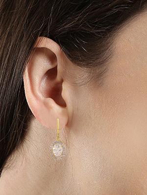 white metal drop earring - 15814753 - Standard Image - 3