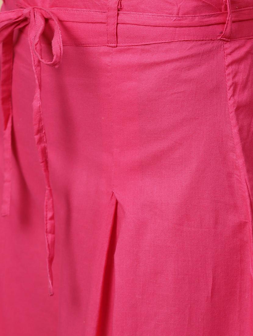 fuchsia gota patti flared kurta palazzo set - 15814800 - Zoom Image - 5