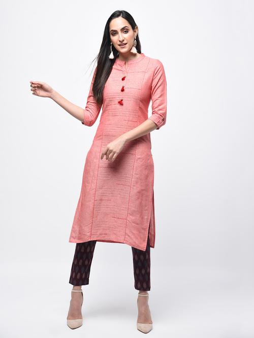 pintucks straight kurta - 15814858 - Standard Image - 1