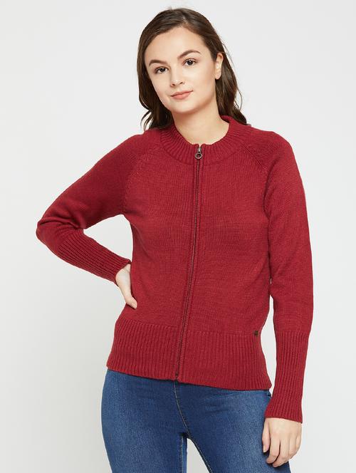 Raglan sleeved maroon pullover - 15814961 - Standard Image - 1