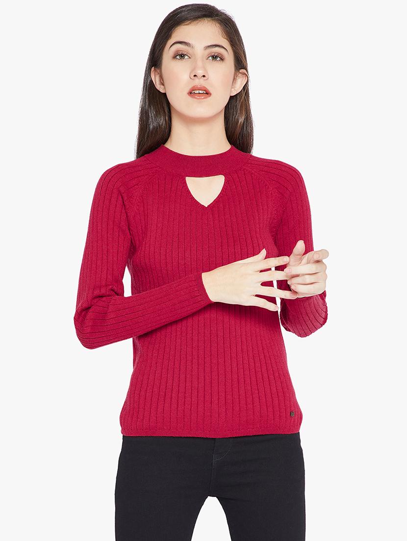 Ribbed key hole neck pullover - 15814971 - Zoom Image - 1