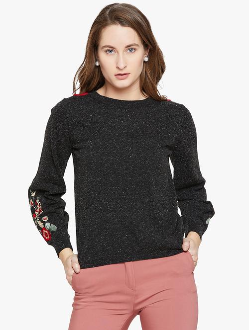 Floral embroidered shimmery pullover - 15815001 - Standard Image - 1