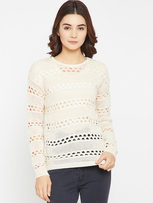 Chunky pointelle knit pullover - 15815015 - Standard Image - 1