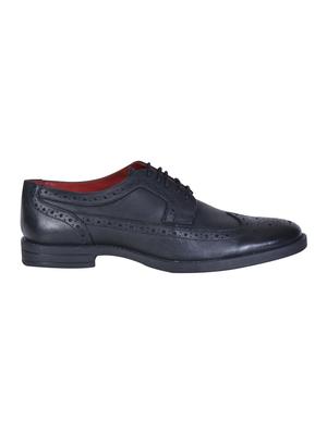 black leather laceup derbies - 15815040 - Standard Image - 2