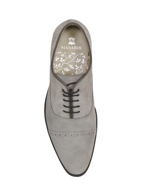 grey leather laceup oxfords - 15815044 - Standard Image - 4