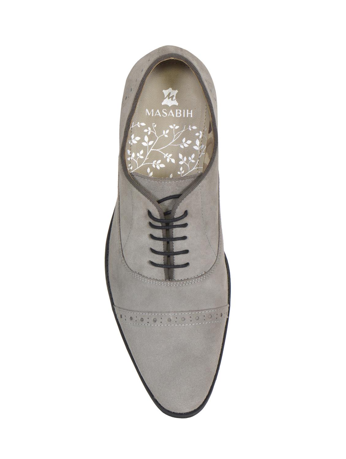 grey leather laceup oxfords - 15815044 - Zoom Image - 4