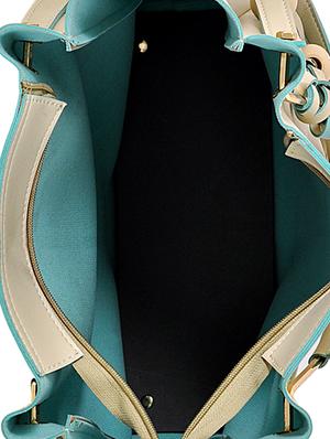 cream leatherette (pu) combo handbag - 15815190 - Standard Image - 3