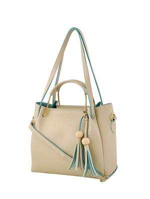 cream leatherette (pu) combo handbag - 15815190 - Standard Image - 4
