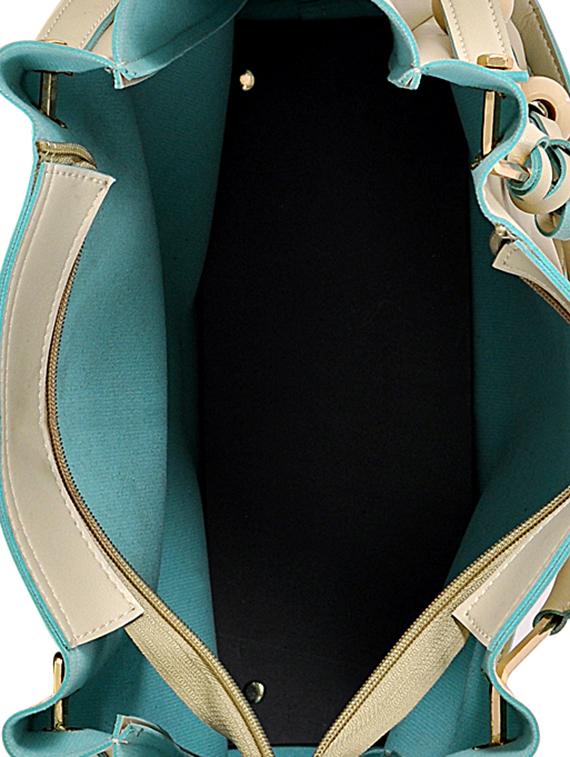 cream leatherette (pu) combo handbag - 15815190 - Zoom Image - 3