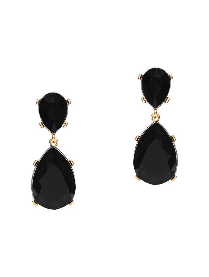 black gold plated drop earring - 15815322 - Zoom Image - 1