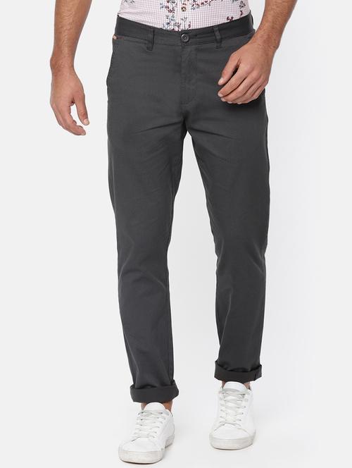 grey cotton chinos casual trousers - 15815355 - Standard Image - 1