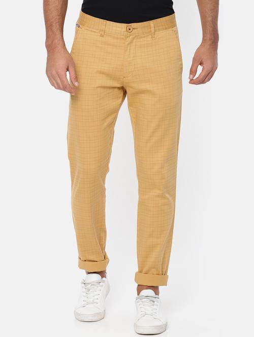 brown cotton chinos casual trousers - 15815358 - Standard Image - 1