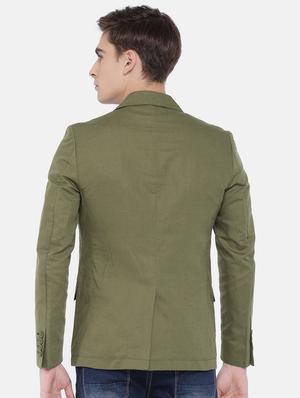 green cotton casual blazer - 15815391 - Standard Image - 3