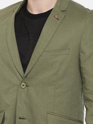 green cotton casual blazer - 15815391 - Standard Image - 5