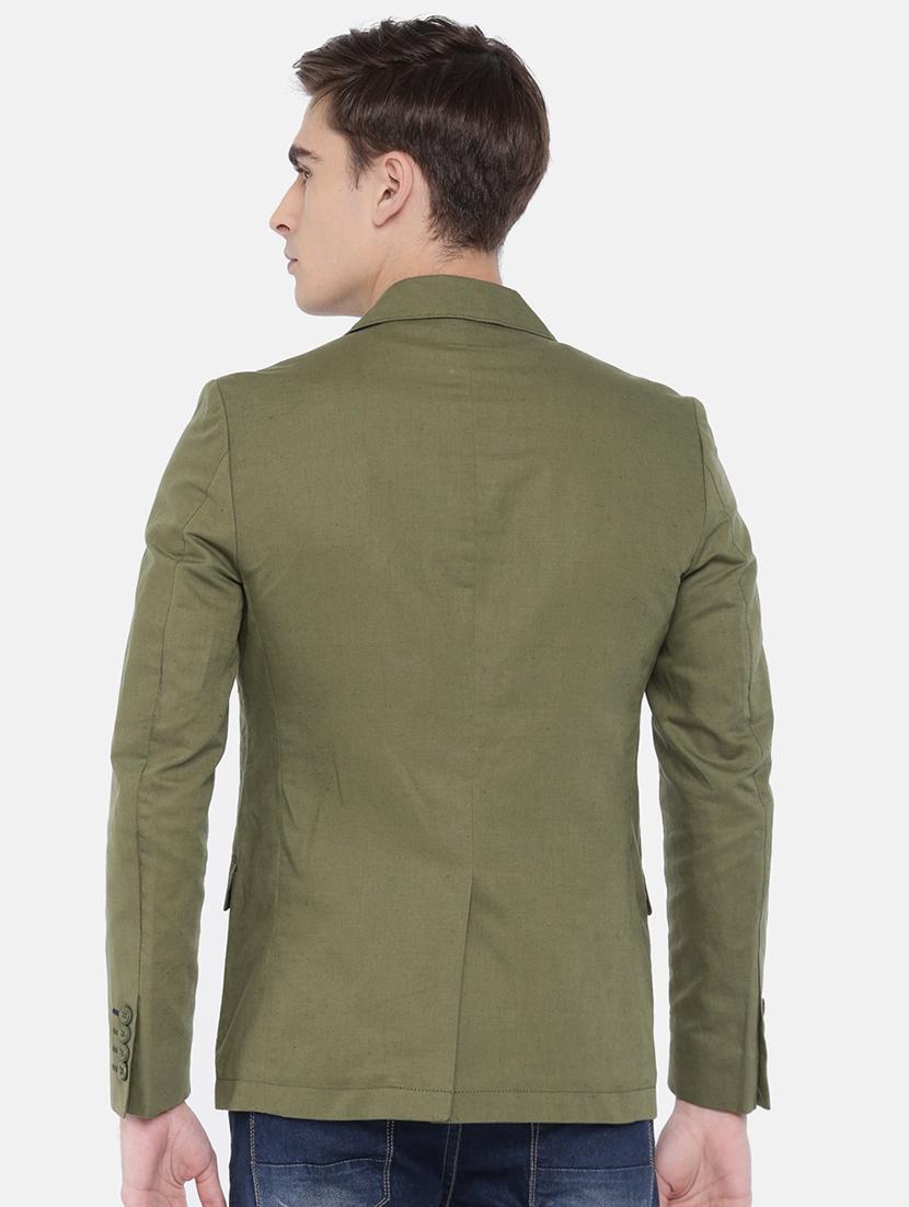 green cotton casual blazer - 15815391 - Zoom Image - 3
