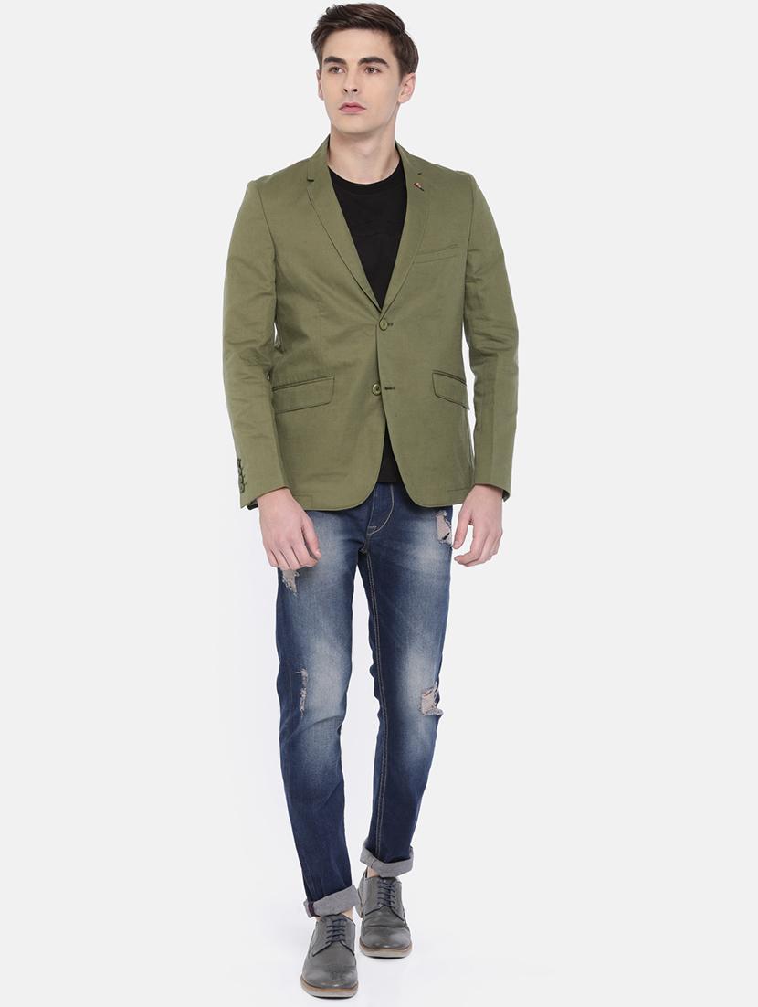 green cotton casual blazer - 15815391 - Zoom Image - 4