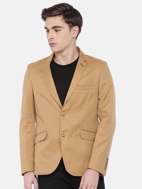brown cotton casual blazer - 15815395 - Standard Image - 1