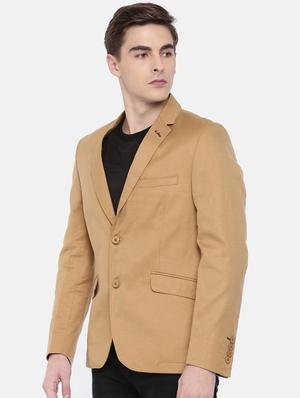 brown cotton casual blazer - 15815395 - Standard Image - 2