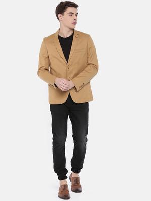 brown cotton casual blazer - 15815395 - Standard Image - 4