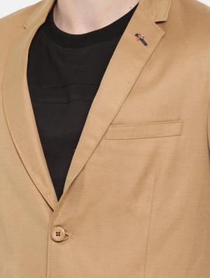 brown cotton casual blazer - 15815395 - Standard Image - 5