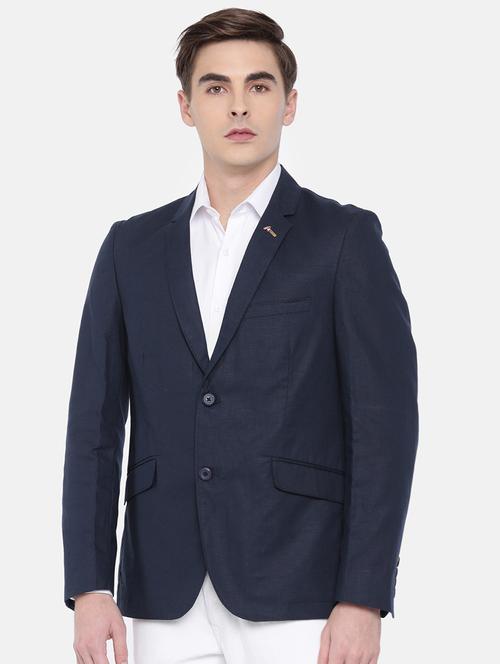 blue cotton casual blazer - 15815398 - Standard Image - 1