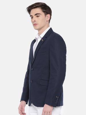 blue cotton casual blazer - 15815398 - Standard Image - 2