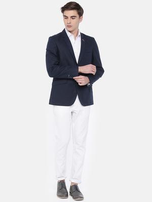 blue cotton casual blazer - 15815398 - Standard Image - 4